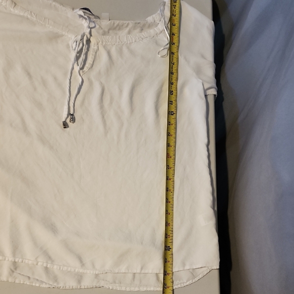 Indigo White Bell Sleeve Tunic with Tie Front - Picture 7 of 8